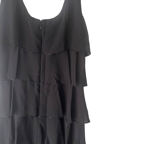 Patra Vintage 90s Women's Size‎ 10 Black Ruffle Sequin Whymsigoth Mini Dress - Picture 5 of 11